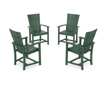 POLYWOOD® Quattro 4-Piece Upright Adirondack Conversation Set in Green