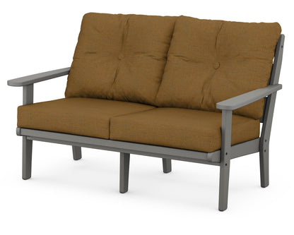 POLYWOOD® Lakeside Deep Seating Loveseat in Slate Grey / Exhale Teak