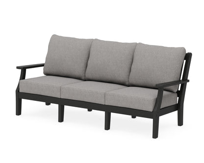 Martha Stewart by POLYWOOD® Chinoiserie Deep Seating Sofa in Black / Grey Mist
