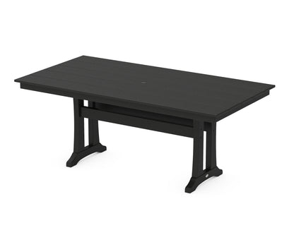 POLYWOOD® Farmhouse Trestle 37" x 72" Dining Table in Black