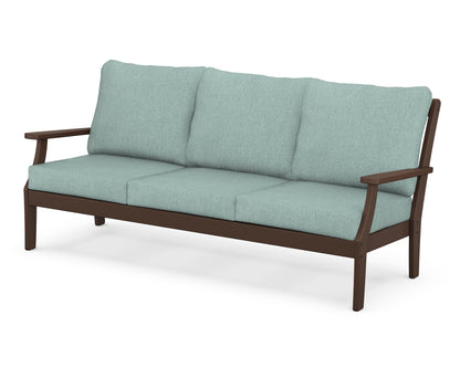 POLYWOOD® Braxton Deep Seating Sofa in Mahogany / Glacier Spa