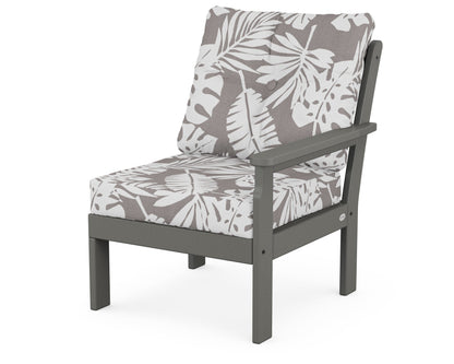 POLYWOOD® Vineyard Modular Right Arm Chair in Slate Grey / Leaf Grey Mist