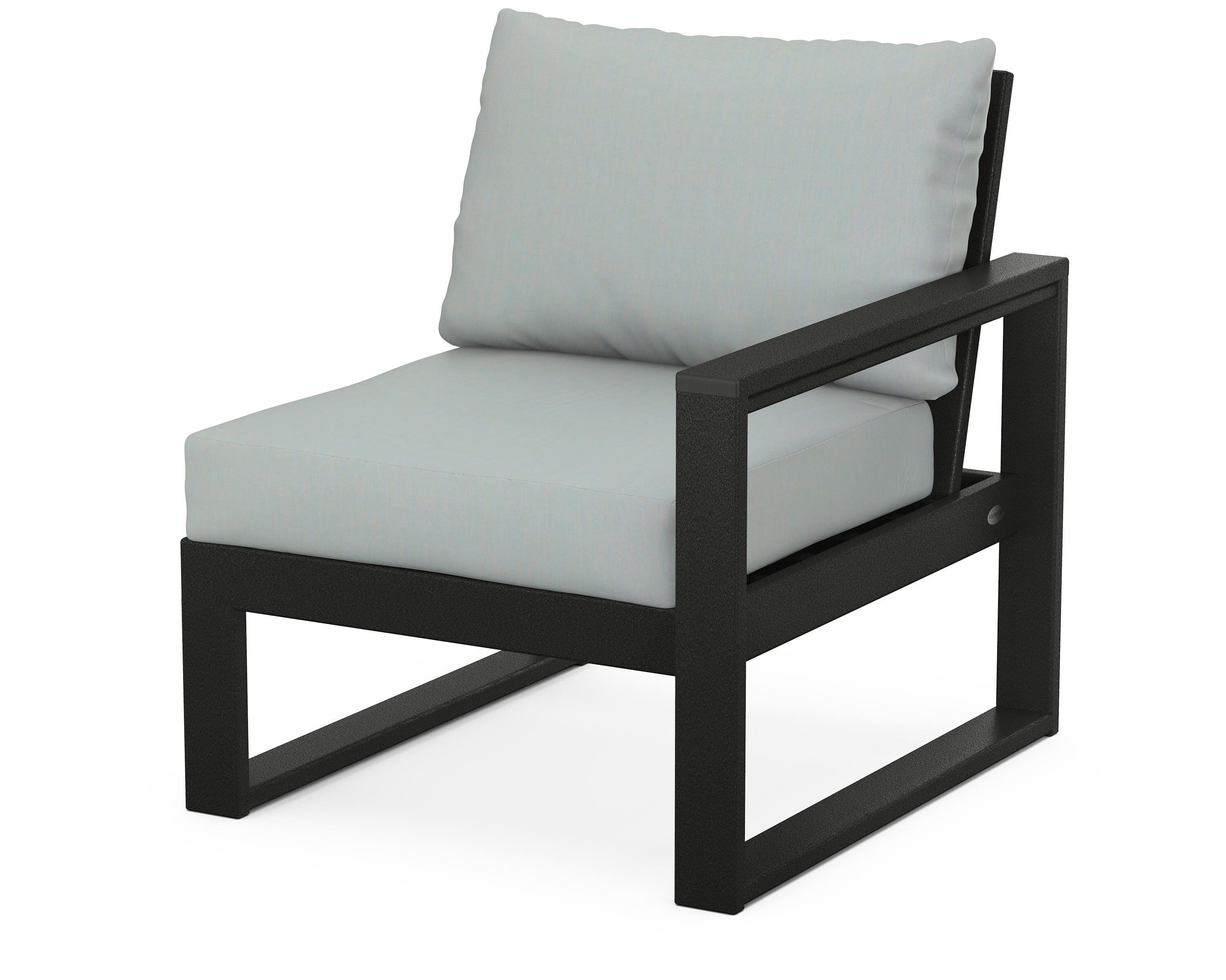 POLYWOOD® EDGE Modular Right Arm Chair in Black / Spa