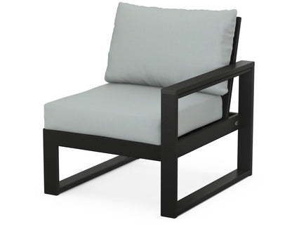 POLYWOOD® EDGE Modular Right Arm Chair in Black / Spa