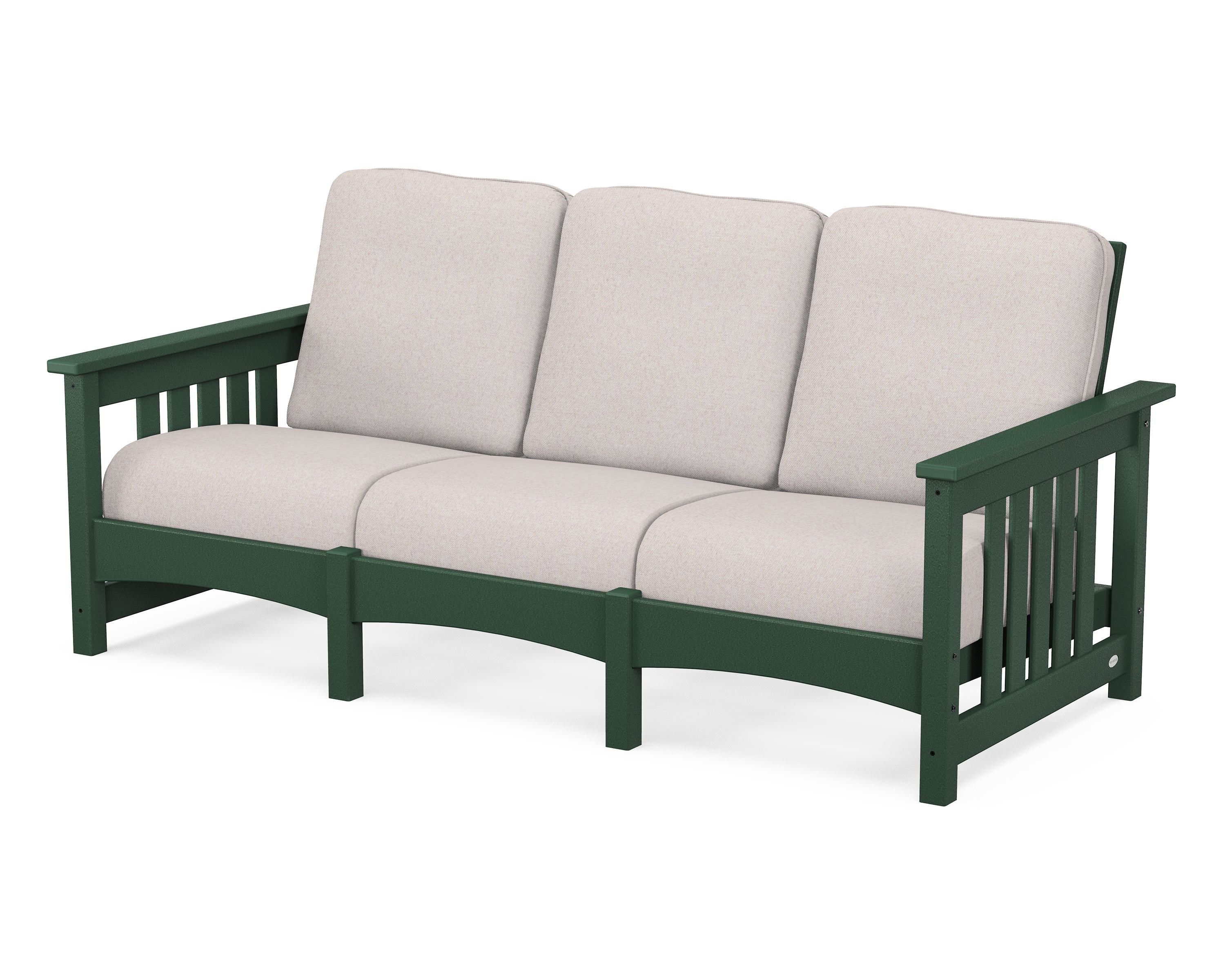 POLYWOOD® Club Mission Sofa in Green / Dune Burlap