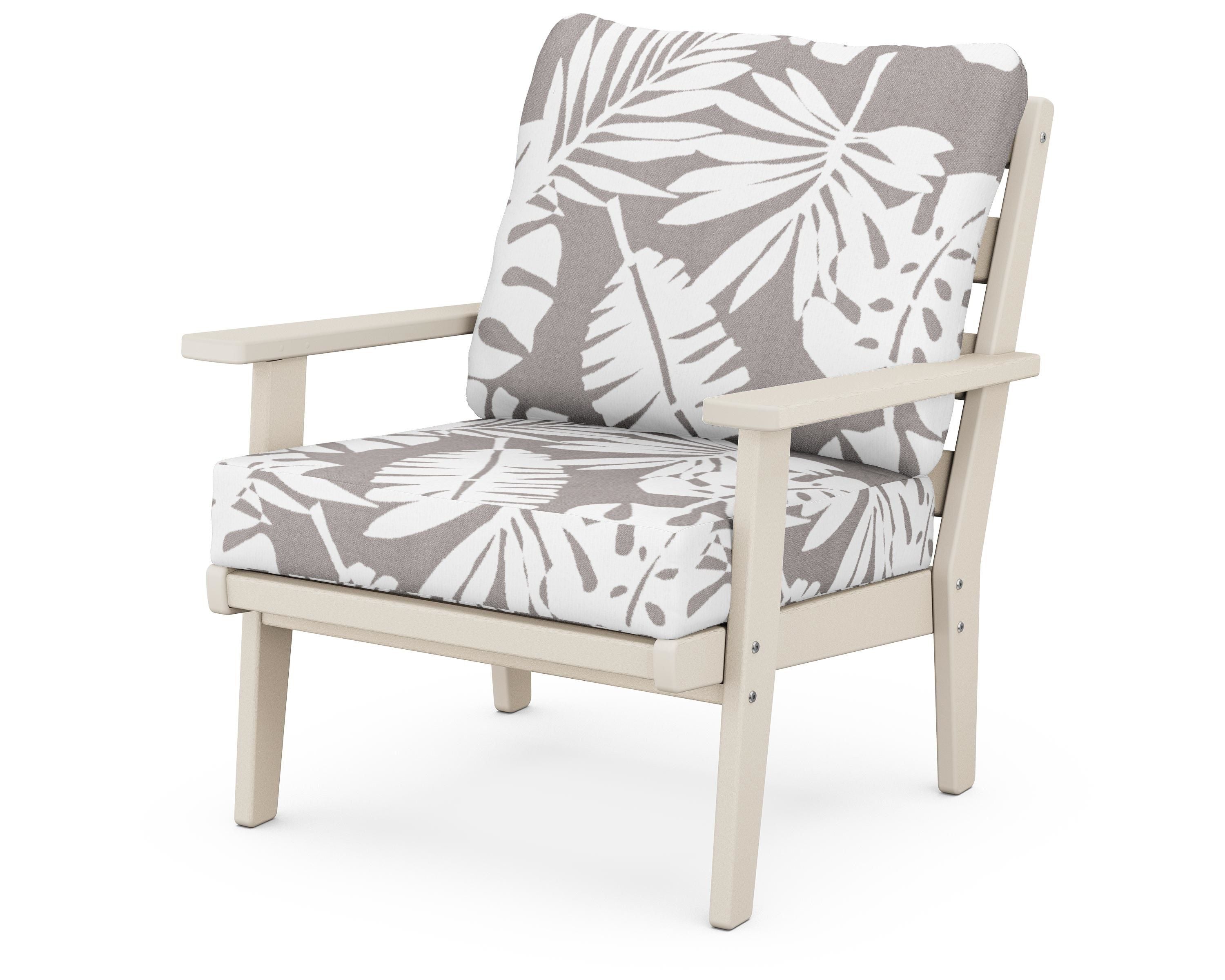 POLYWOOD® Grant Park Deep Seating Chair in Sand / Leaf Grey Mist