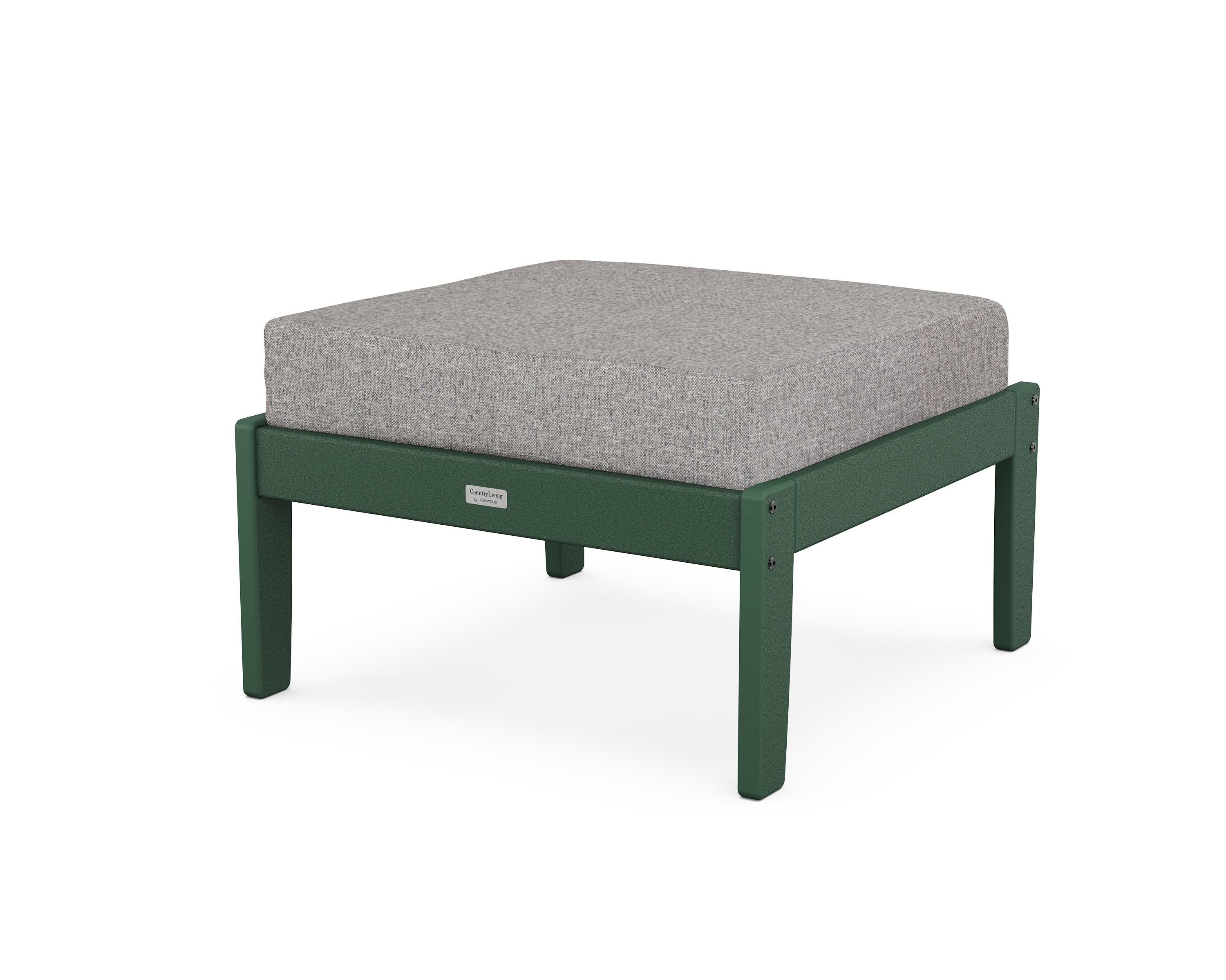 Country Living Cottage Deep Seating Ottoman in Green / Grey Mist