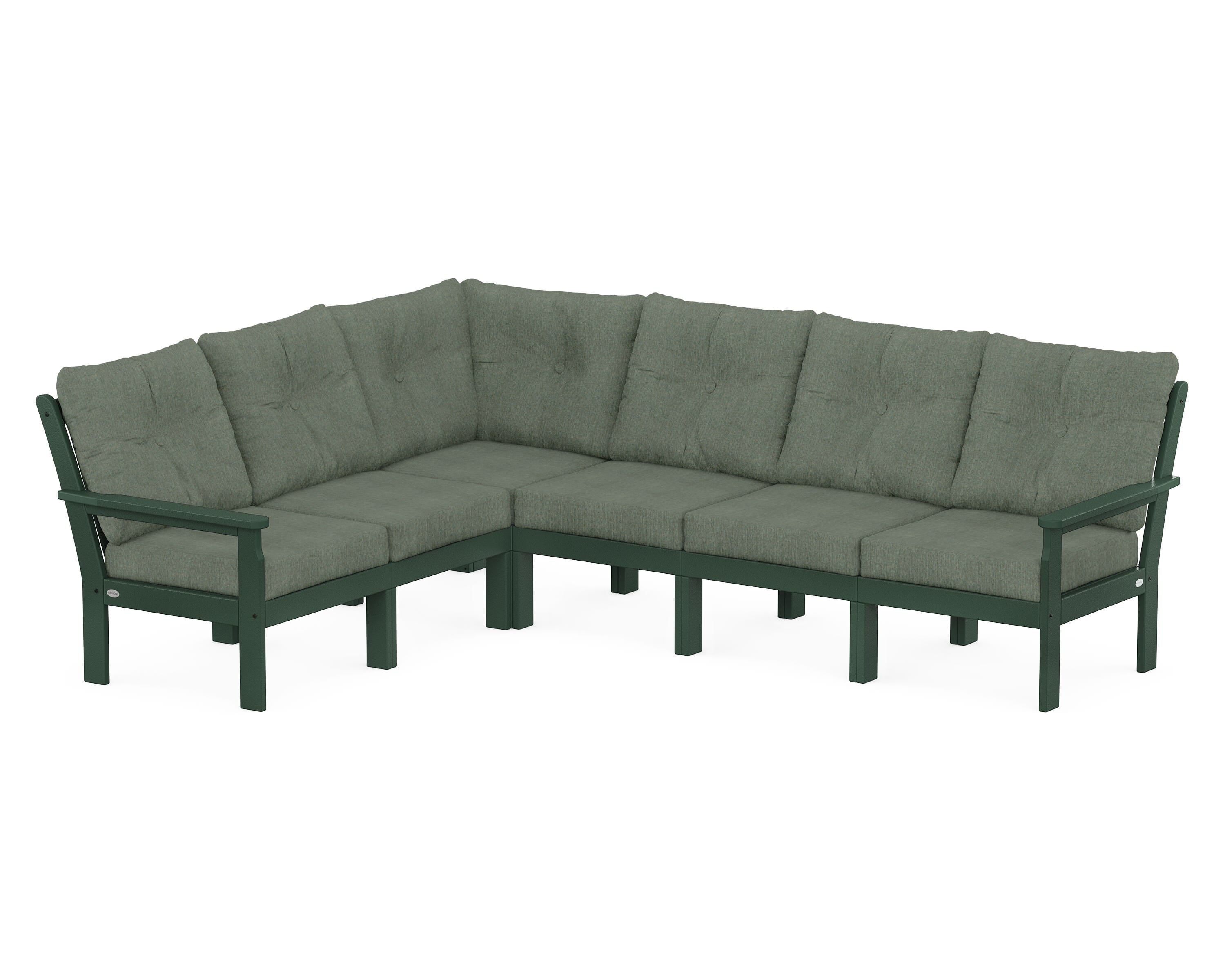 POLYWOOD® Vineyard 6-Piece Sectional in Green / Cast Sage
