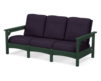 POLYWOOD® Club Sofa in Green / Navy Linen