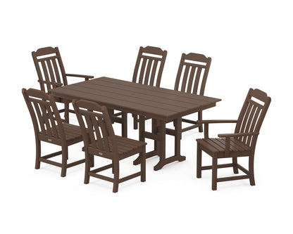 Country Living Cottage 7-Piece Farmhouse Dining Set in Mahogany