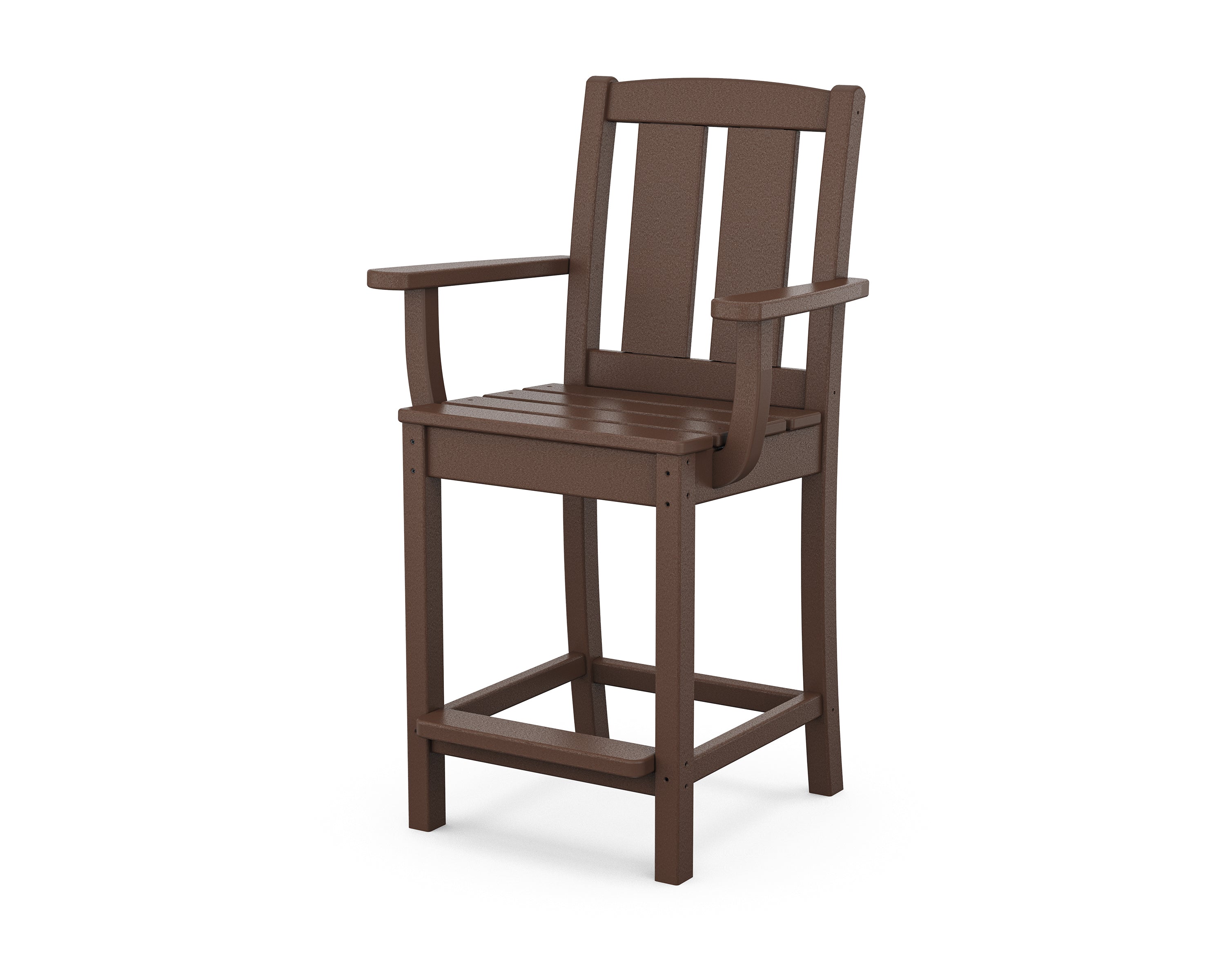 POLYWOOD® Mission Counter Arm Chair in Mahogany