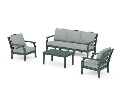Draper James™ by  POLYWOOD® Savannah 4-Piece Deep Seating Set with Sofa in Green / Spa
