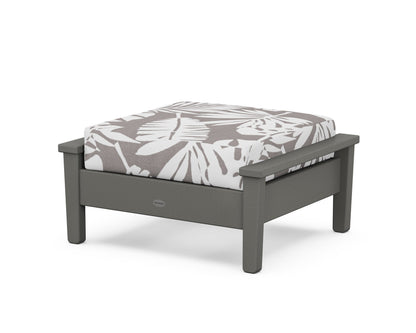 POLYWOOD® Prescott Deep Seating Ottoman in Slate Grey / Leaf Grey Mist