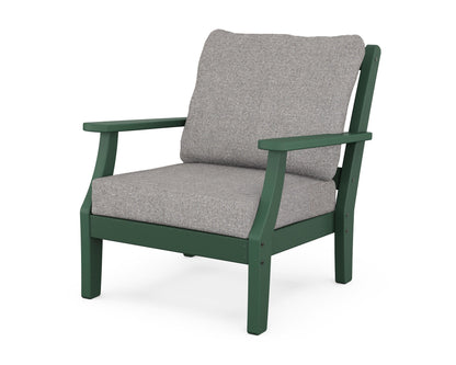Martha Stewart by POLYWOOD® Chinoiserie Deep Seating Chair in Green / Grey Mist