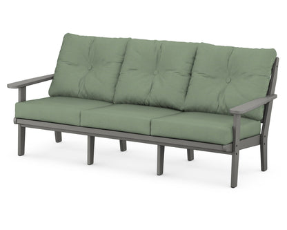 POLYWOOD® Lakeside Deep Seating Sofa in Slate Grey / Exhale Rainwashed