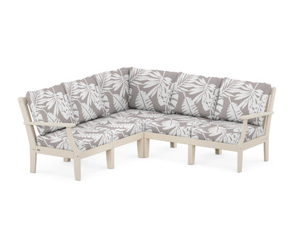 POLYWOOD® Braxton Modular 5-Piece Deep Seating Set in Sand / Leaf Grey Mist