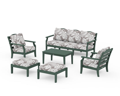 Draper James™ by  POLYWOOD® Savannah 6-Piece Lounge Sofa Set in Green / Leaf Grey Mist
