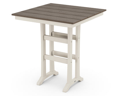 POLYWOOD® Farmhouse Trestle 37" Bar Table in Sand / Kona