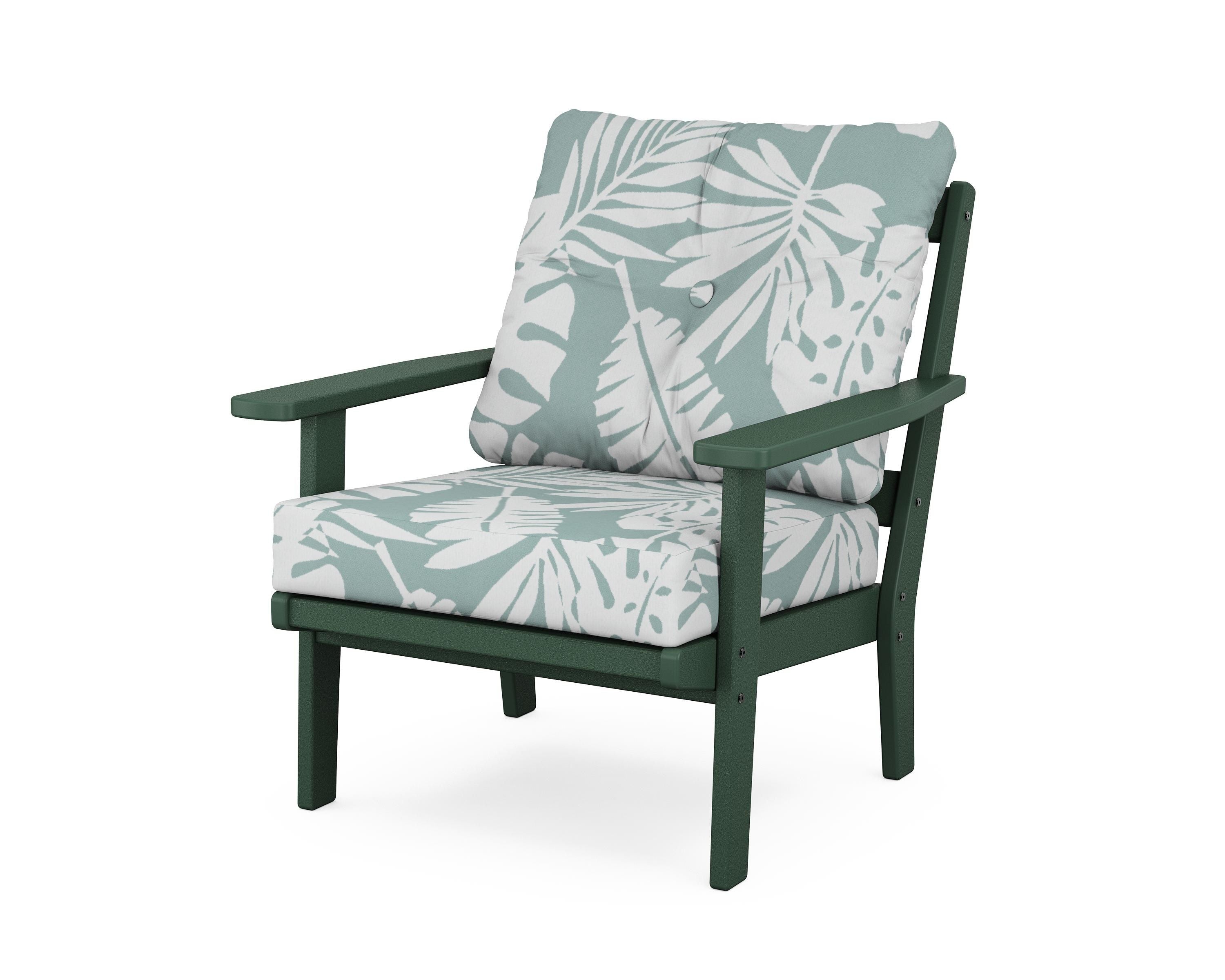 POLYWOOD® Prairie Deep Seating Chair in Green / Leaf Glacier Spa