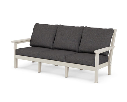 POLYWOOD® Chippendale Deep Seating Sofa in Sand / Ash Charcoal