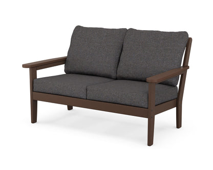 Country Living Cottage Deep Seating Loveseat in Mahogany / Ash Charcoal