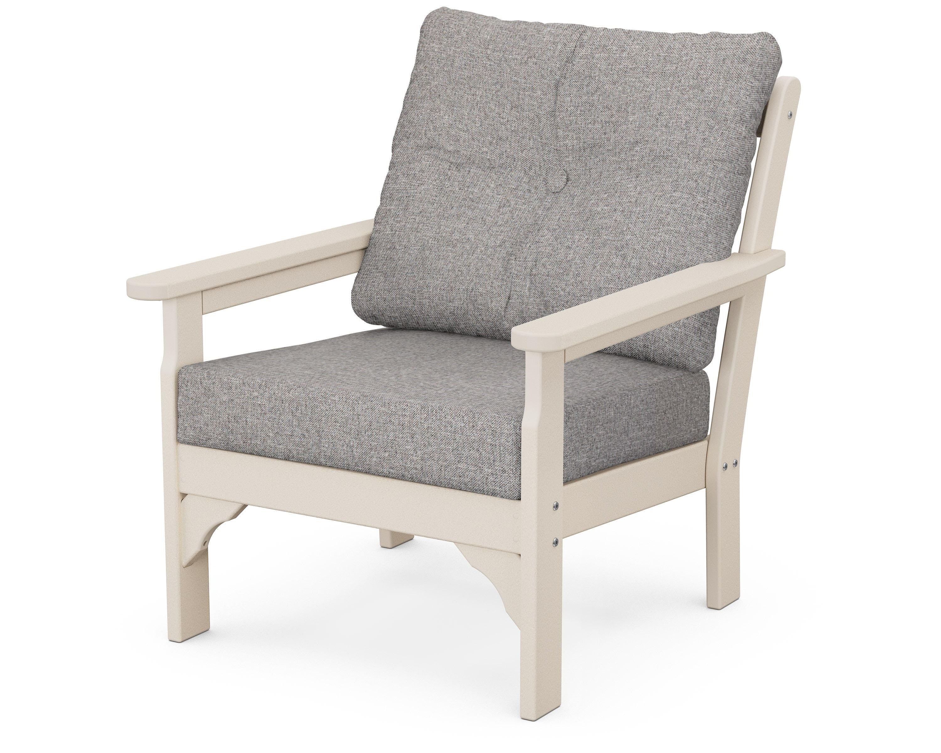 POLYWOOD® Vineyard Deep Seating Chair in Sand / Grey Mist