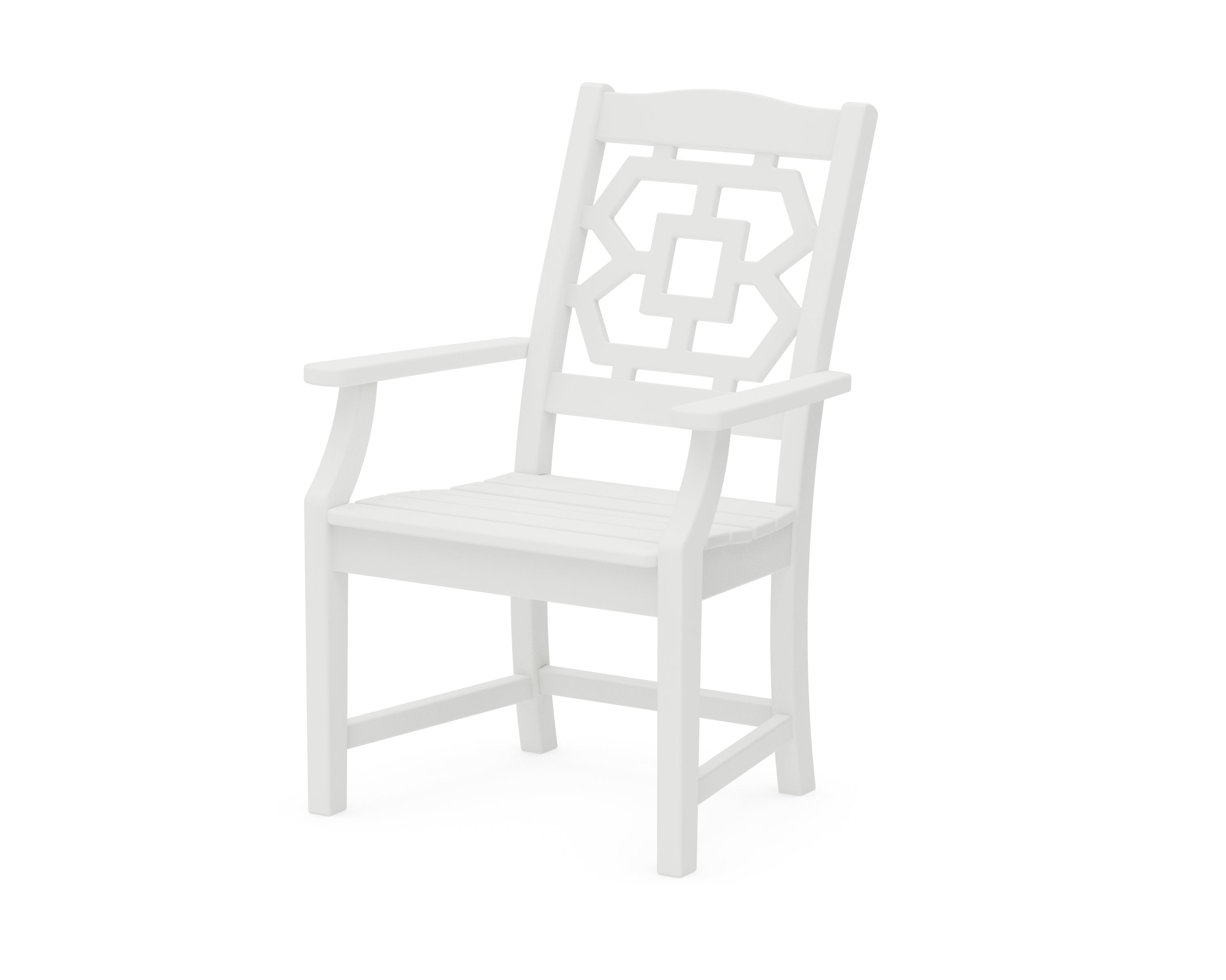 Martha Stewart by POLYWOOD® Chinoiserie Dining Arm Chair in White