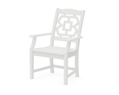 Martha Stewart by POLYWOOD® Chinoiserie Dining Arm Chair in White