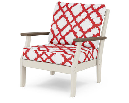 POLYWOOD® Braxton Deep Seating Chair in Sand / Kona / Trellis Crimson