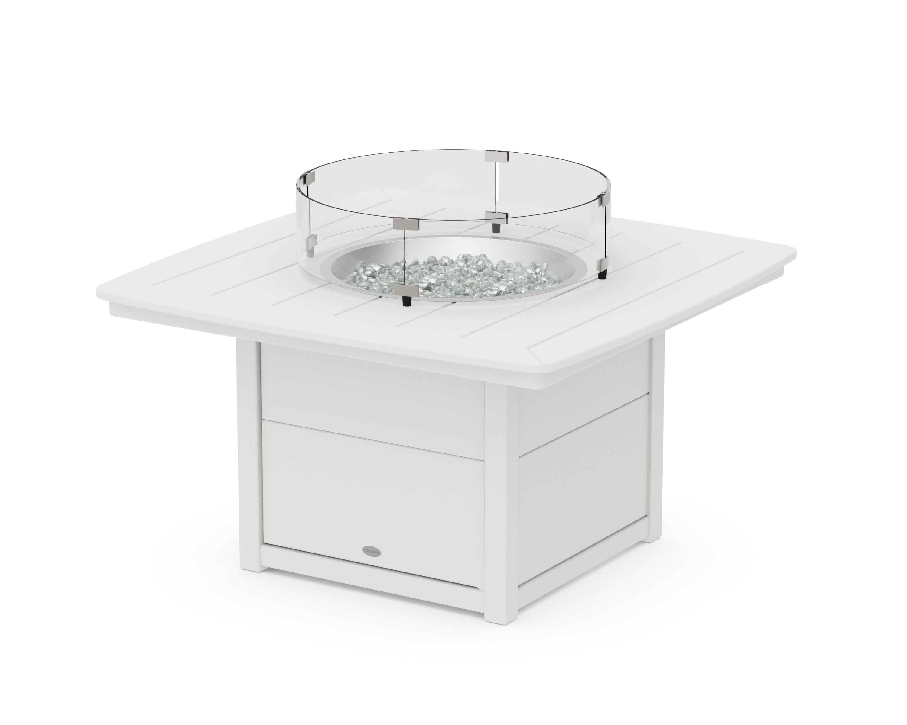 POLYWOOD® Nautical 42" Fire Pit Table in White