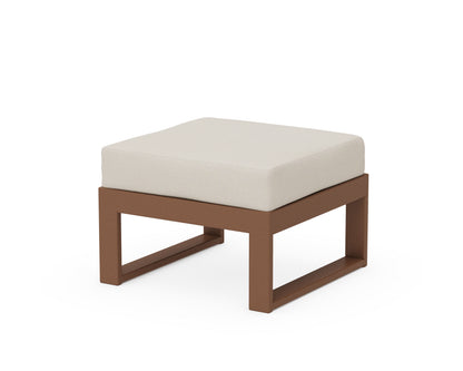 Unbranded Modular Ottoman - Modern in Teak / Dune Burlap