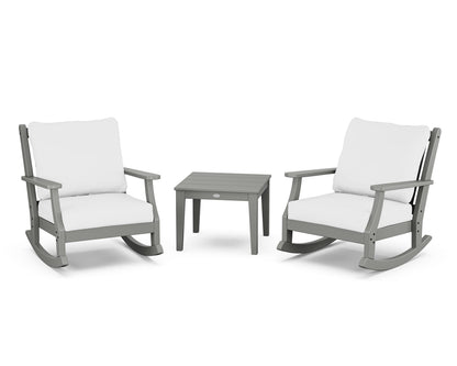 Country Living Wovendale 3-Piece Deep Seating Rocker Set in Slate Grey / Natural