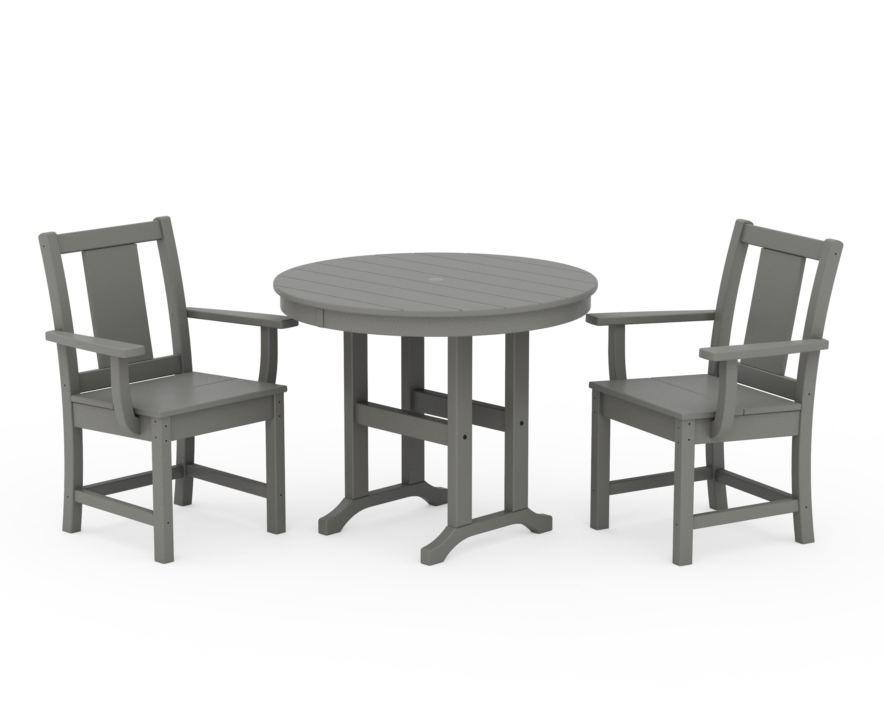 POLYWOOD® Prairie 3-Piece Farmhouse Dining Set in Slate Grey