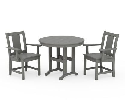 POLYWOOD® Prairie 3-Piece Farmhouse Dining Set in Slate Grey