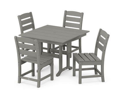 POLYWOOD® Lakeside Side Chair 5-Piece Farmhouse Dining Set in Slate Grey
