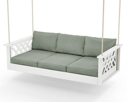 Country Living Wovendale Daybed Swing in White / Cast Sage
