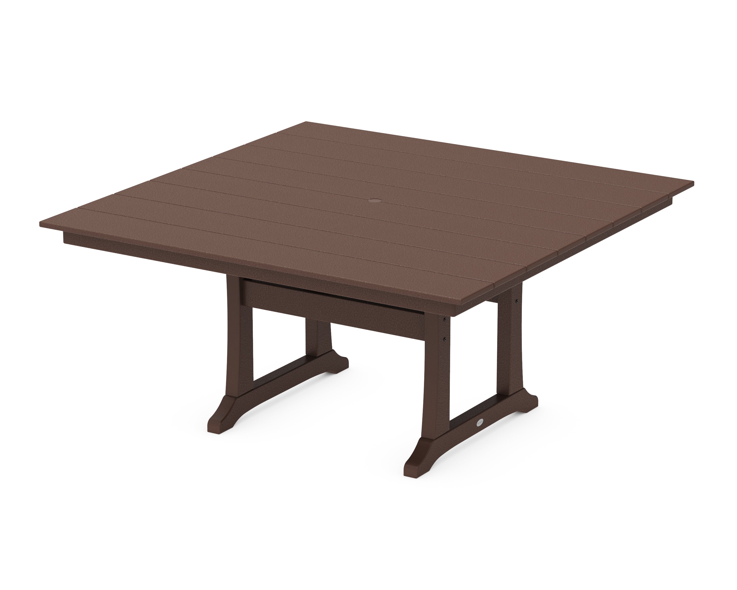 POLYWOOD® Farmhouse Trestle 59" Dining Table in Mahogany