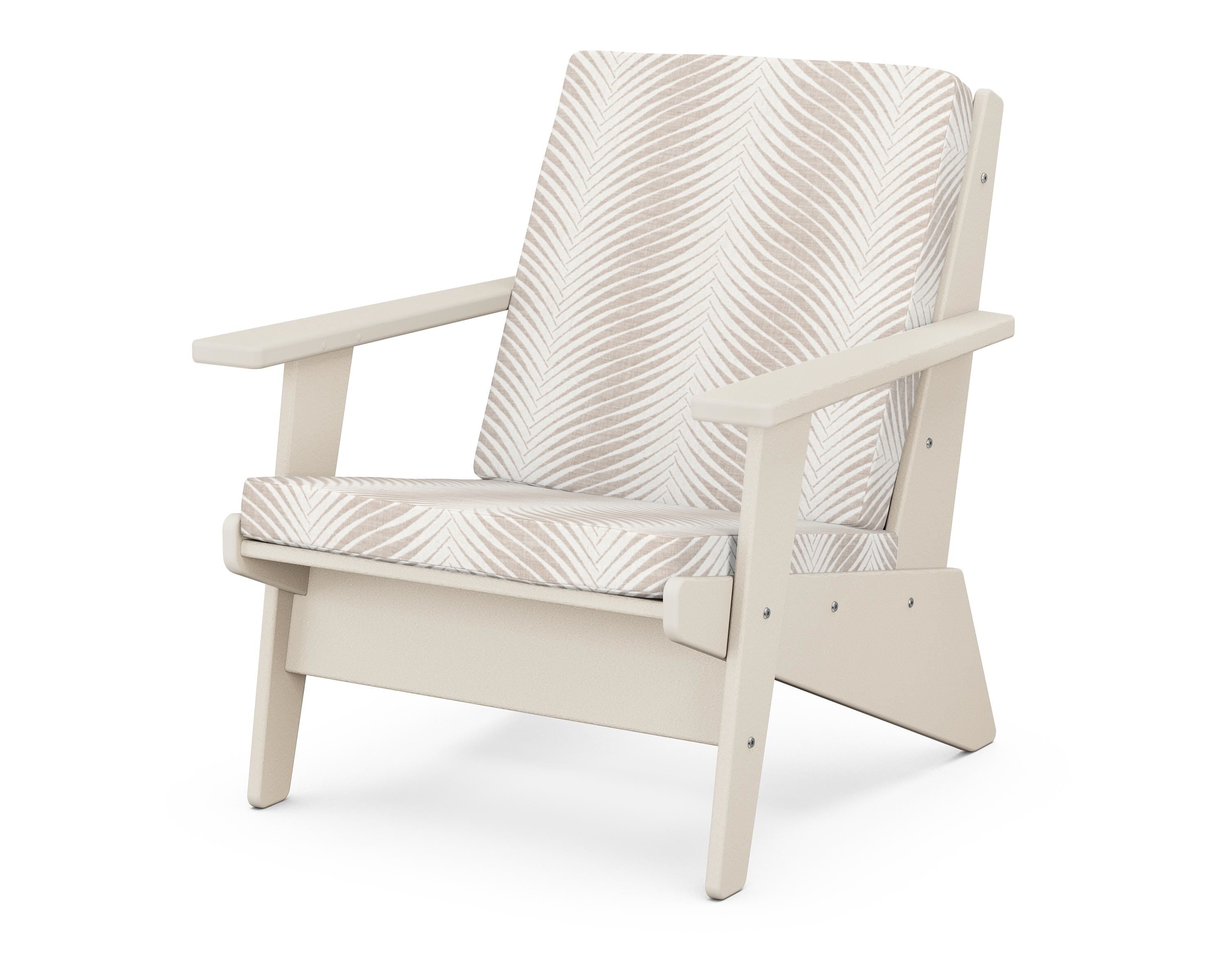 POLYWOOD® Riviera Modern Lounge Chair in Sand / Clock Out Cloud