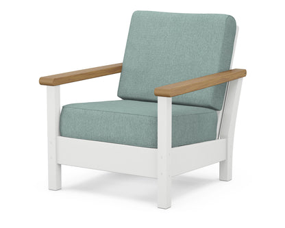 POLYWOOD® Harbour Deep Seating Chair in White / Natural / Glacier Spa