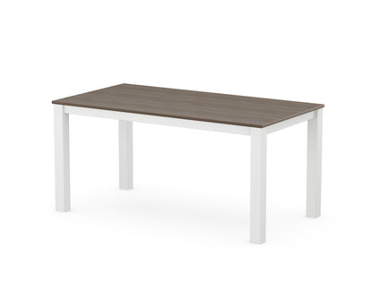 POLYWOOD® Studio Parsons 34" X 64" Dining Table in White / Kona