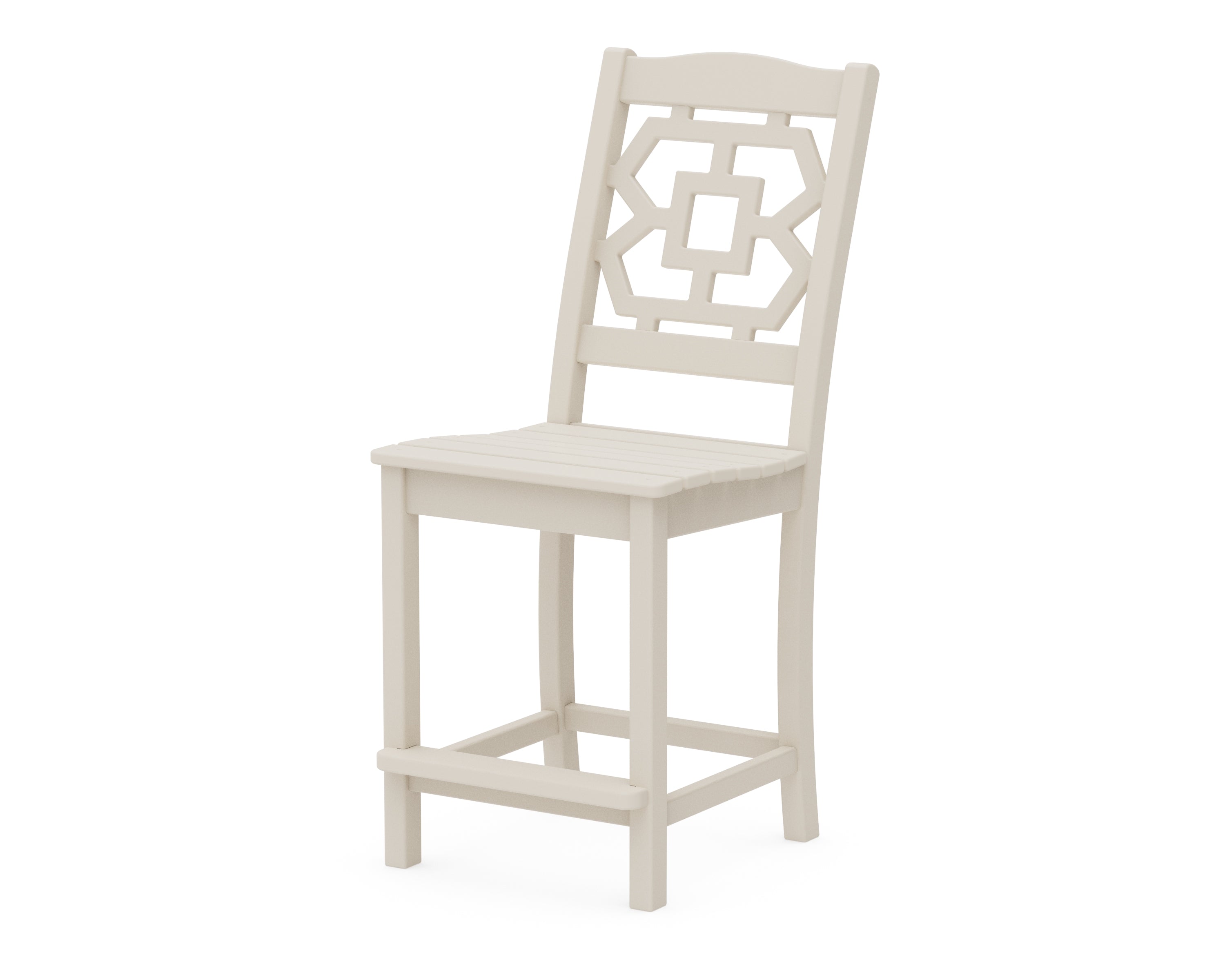Martha Stewart by POLYWOOD® Chinoiserie Counter Side Chair in Sand