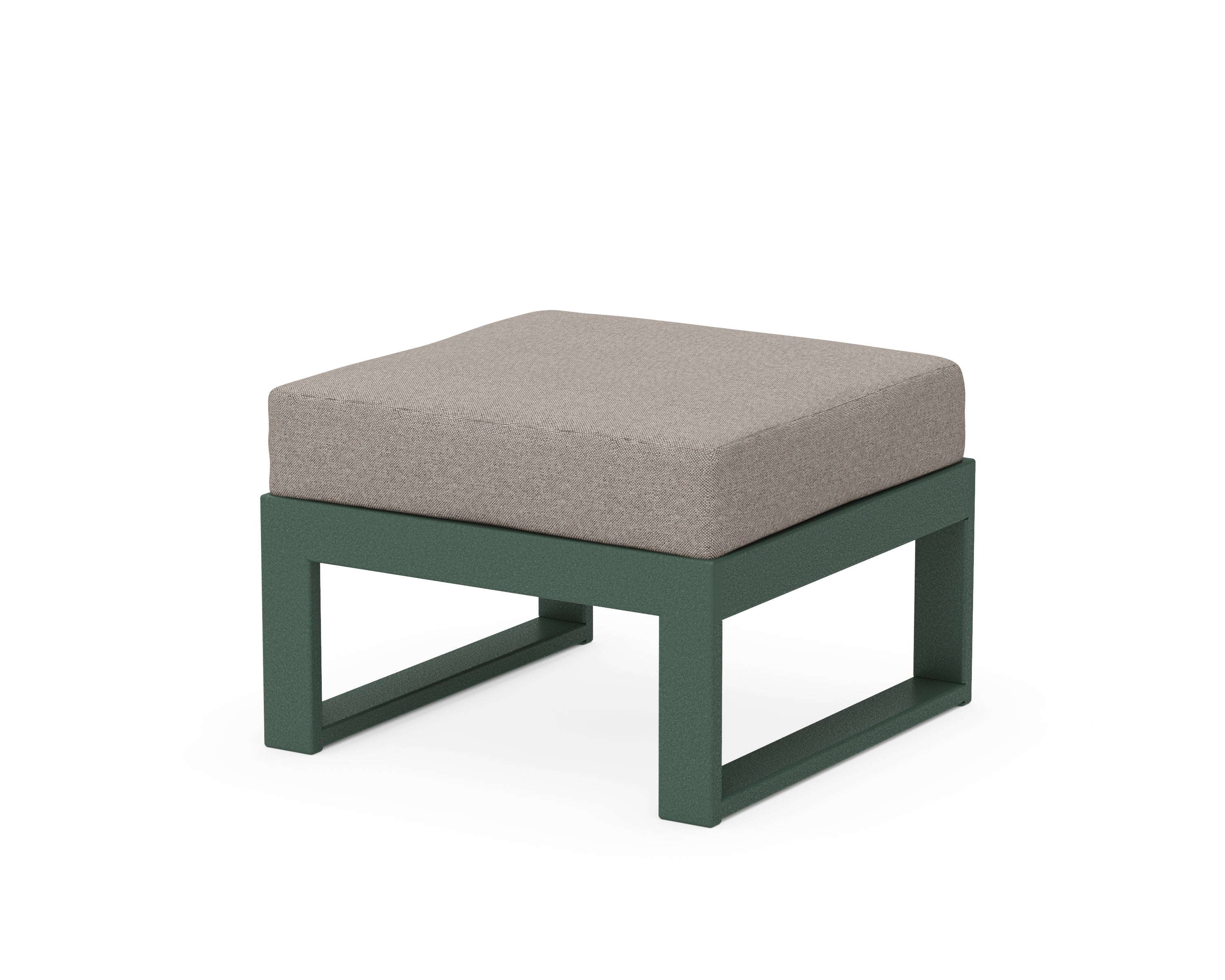 Unbranded Modular Ottoman - Modern in Green / Weathered Tweed