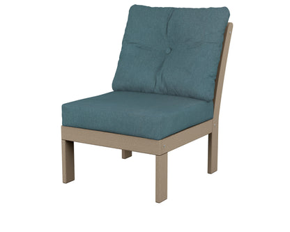 POLYWOOD® Vineyard Modular Armless Chair in Vintage Sahara / Ocean Teal