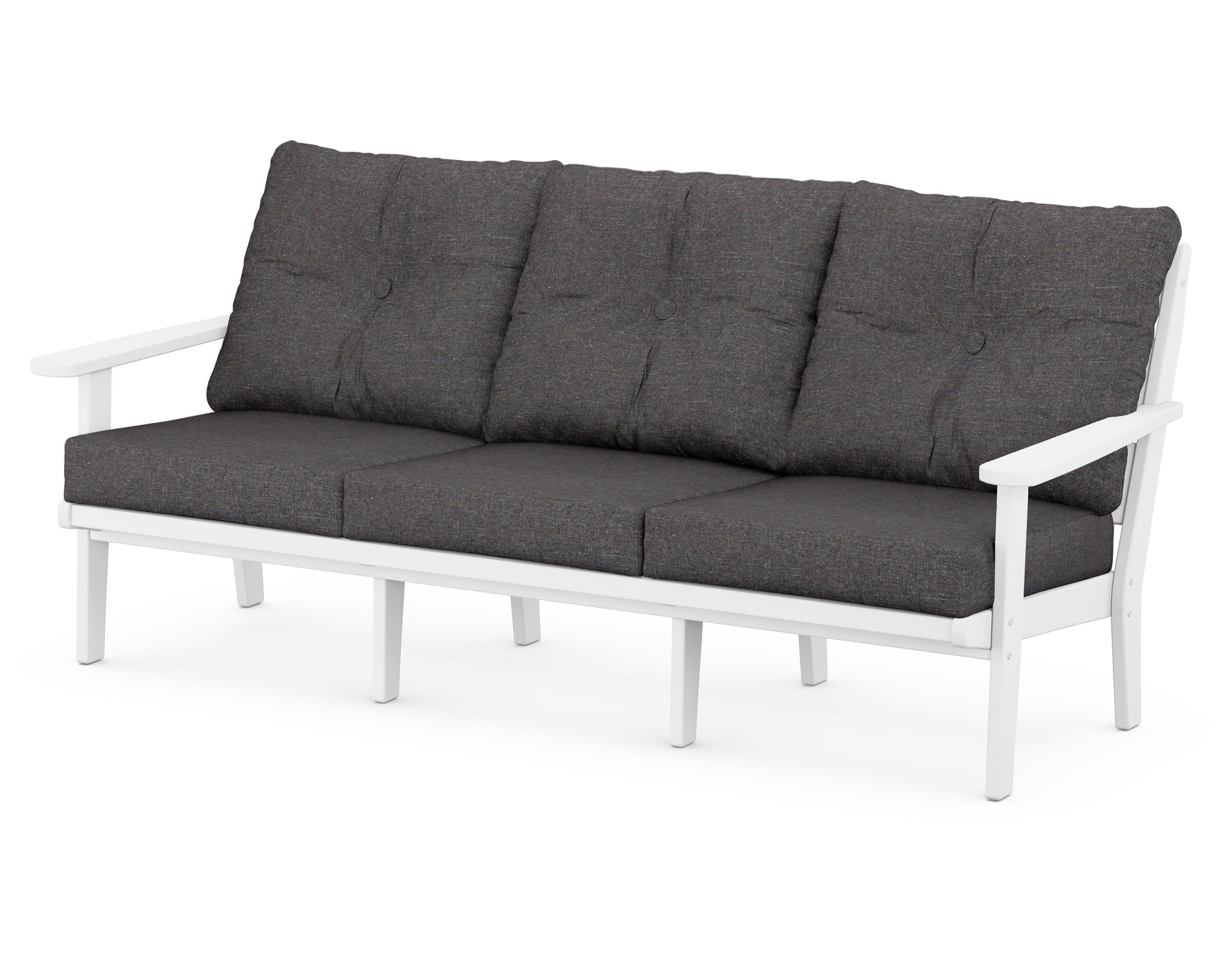 POLYWOOD® Lakeside Deep Seating Sofa in White / Ash Charcoal