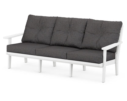 POLYWOOD® Lakeside Deep Seating Sofa in White / Ash Charcoal