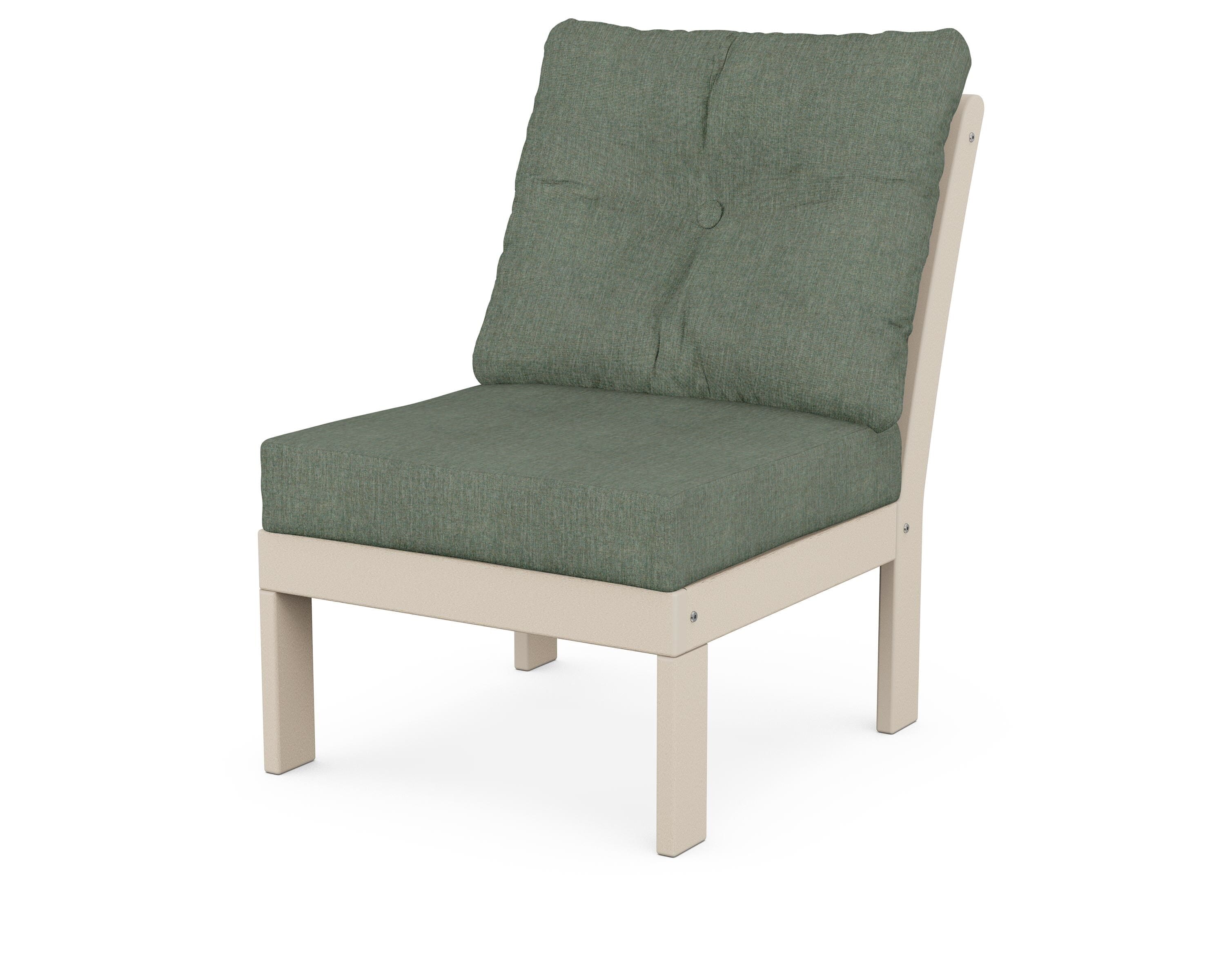 POLYWOOD® Vineyard Modular Armless Chair in Sand / Cast Sage