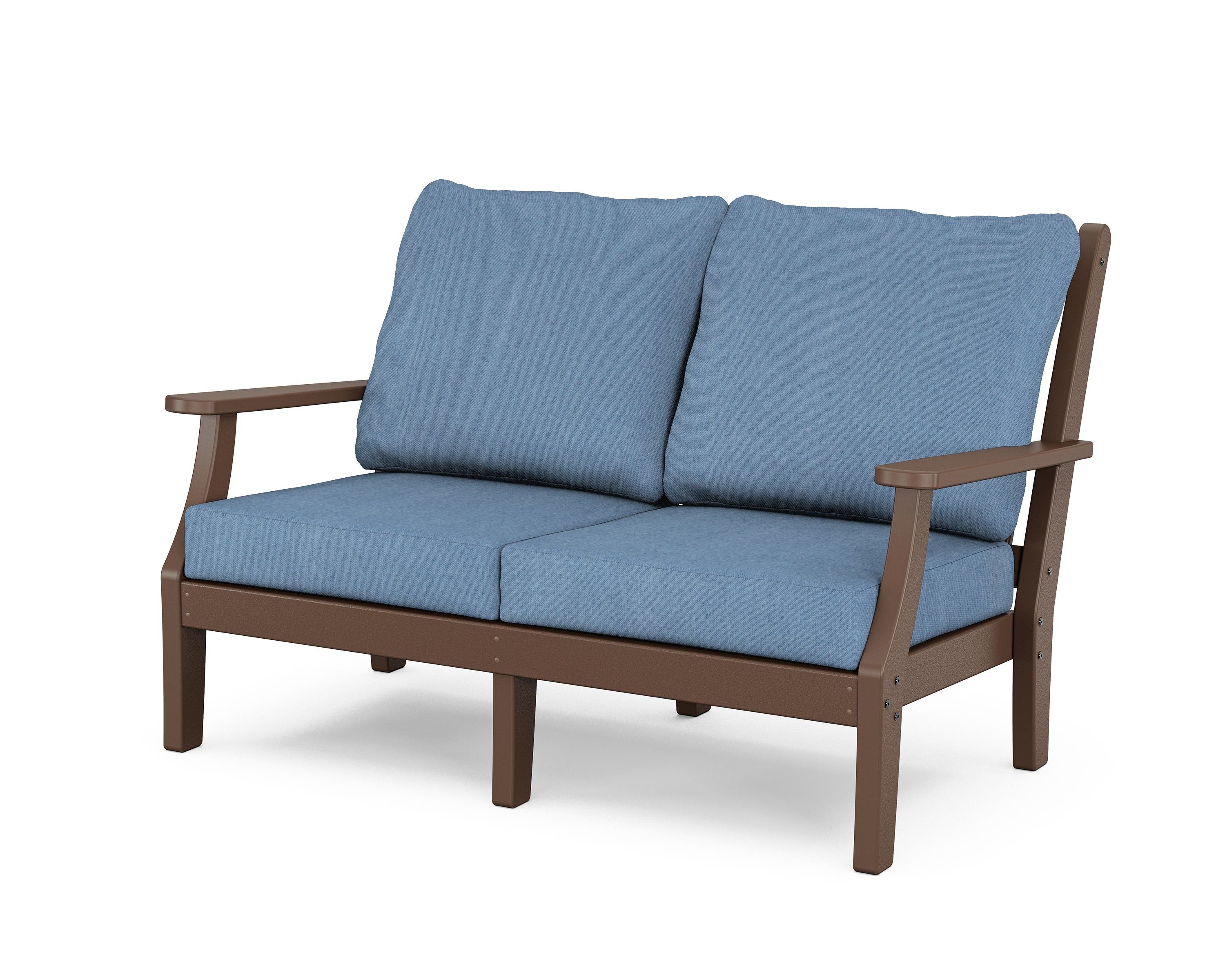 Country Living Wovendale Deep Seating Loveseat in Mahogany / Sky Blue