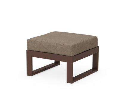 Unbranded Modular Ottoman - Modern in Mahogany / Spiced Burlap