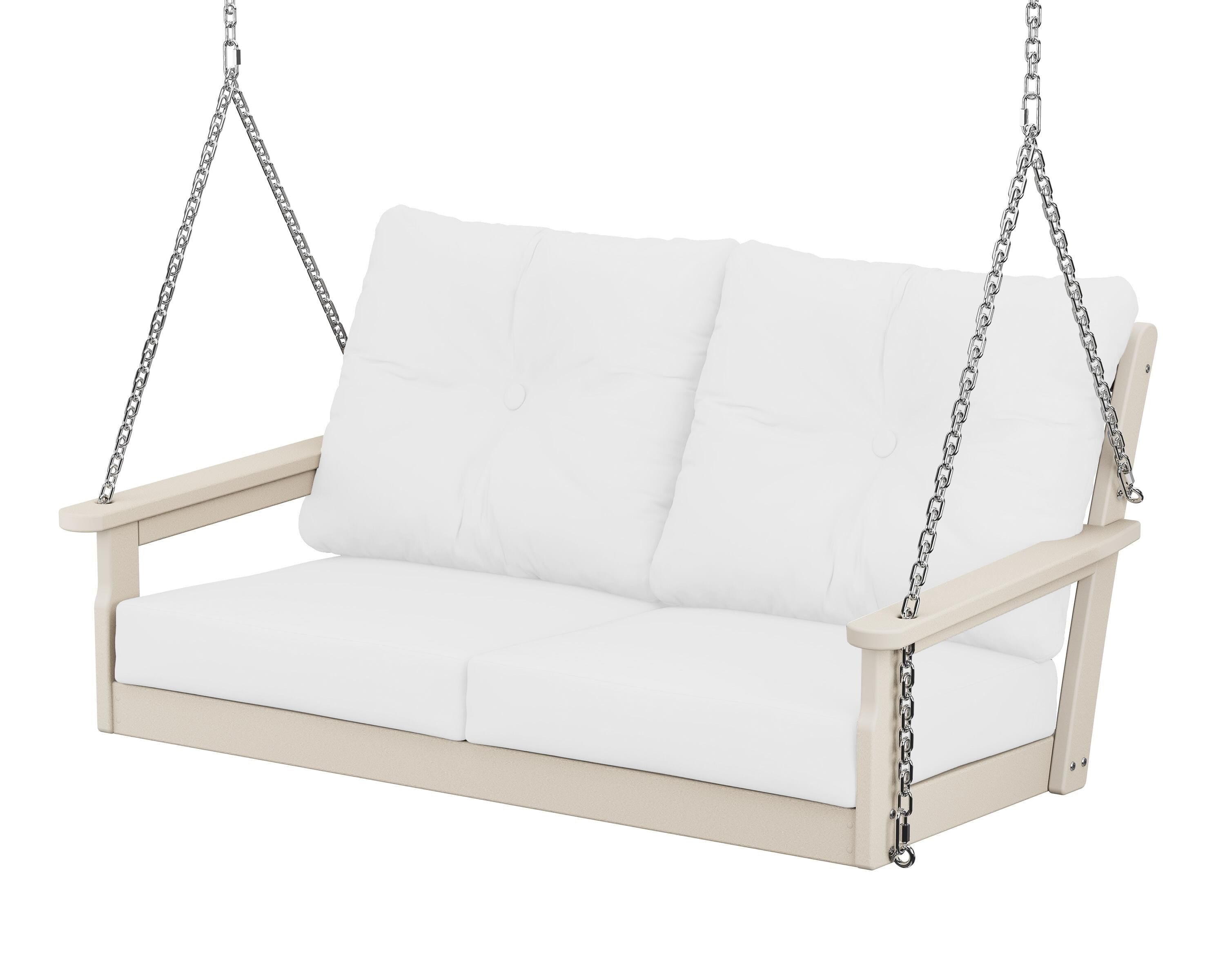 POLYWOOD® Vineyard Deep Seating Swing in Sand / Natural