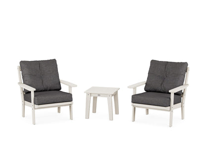 POLYWOOD® Prairie 3-Piece Deep Seating Set in Sand / Ash Charcoal